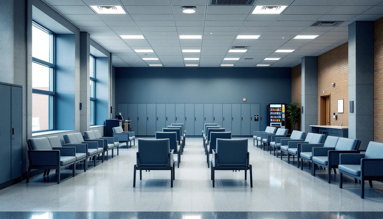 Visitation facilities and waiting area at North Central Regional Jail