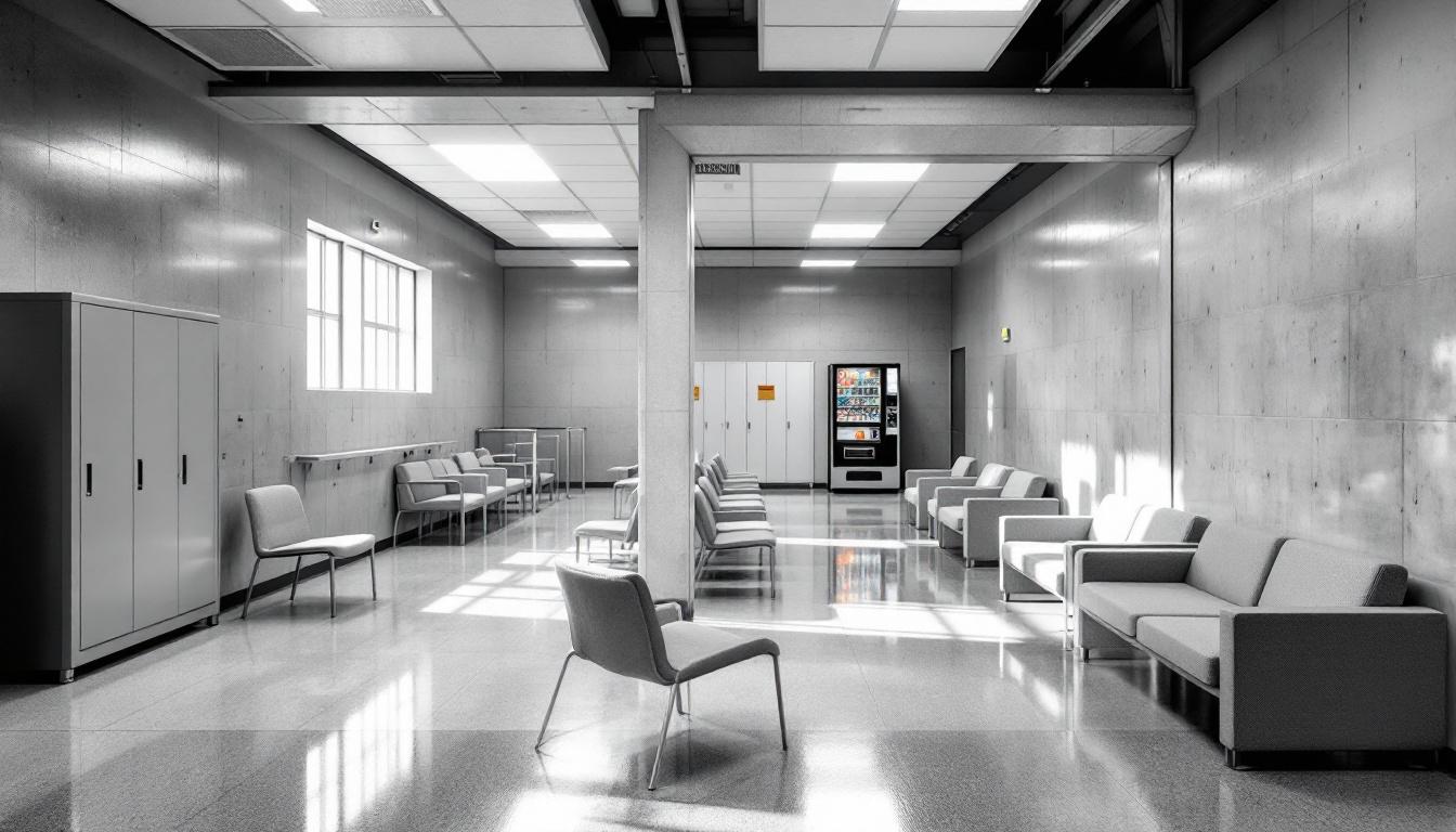 Visitation facilities and waiting area at Mt Olive Correctional Complex