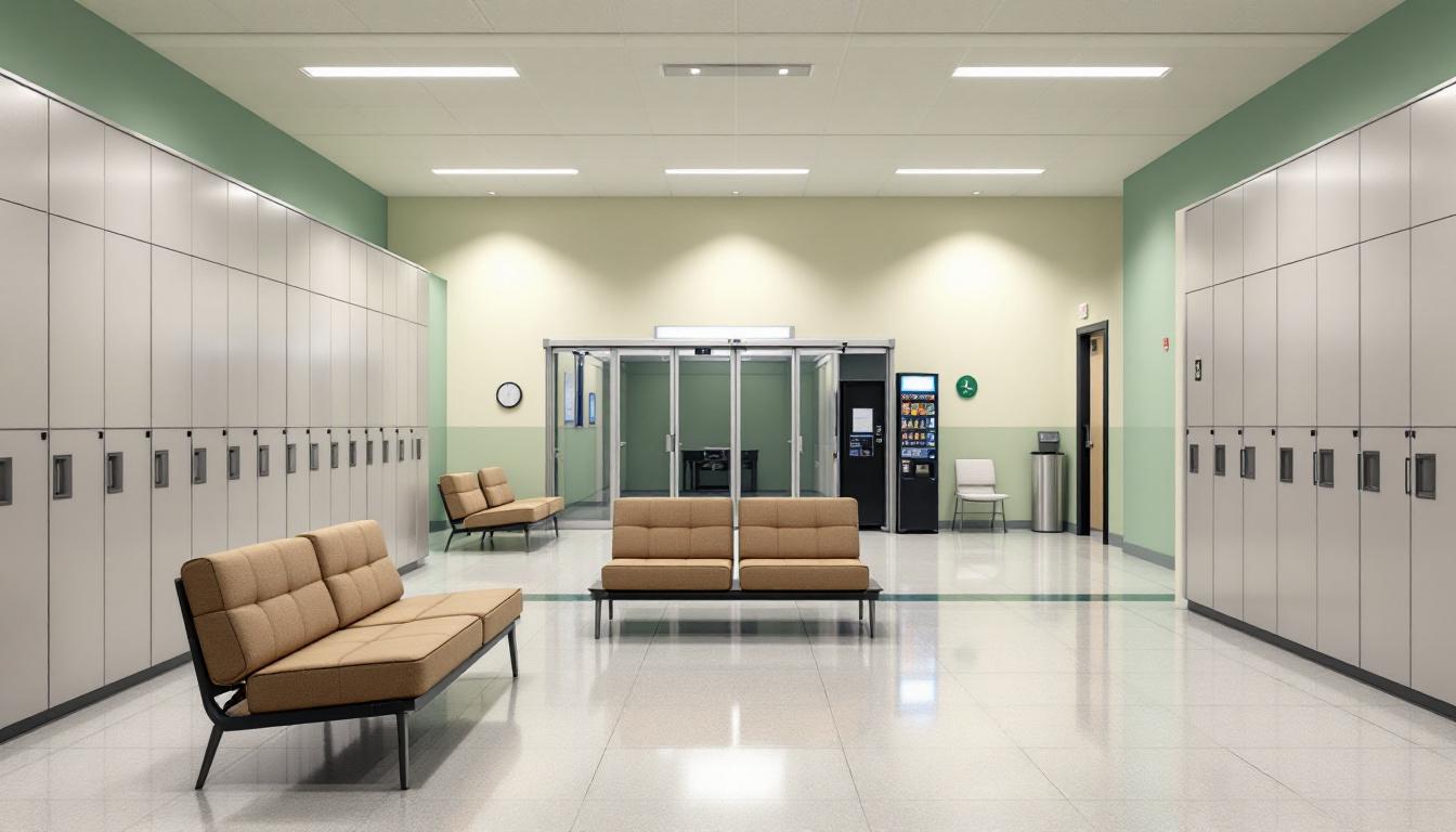 Visitation facilities and waiting area at McDowell County Corrections