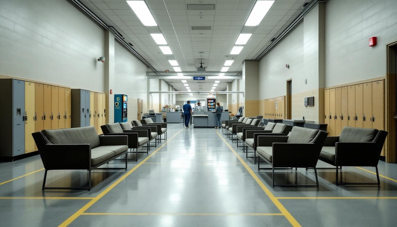 Visitation facilities and waiting area at FCI Edgefield Camp
