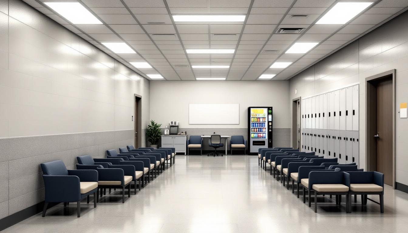 Visitation facilities and waiting area at Cullman County Detention Center
