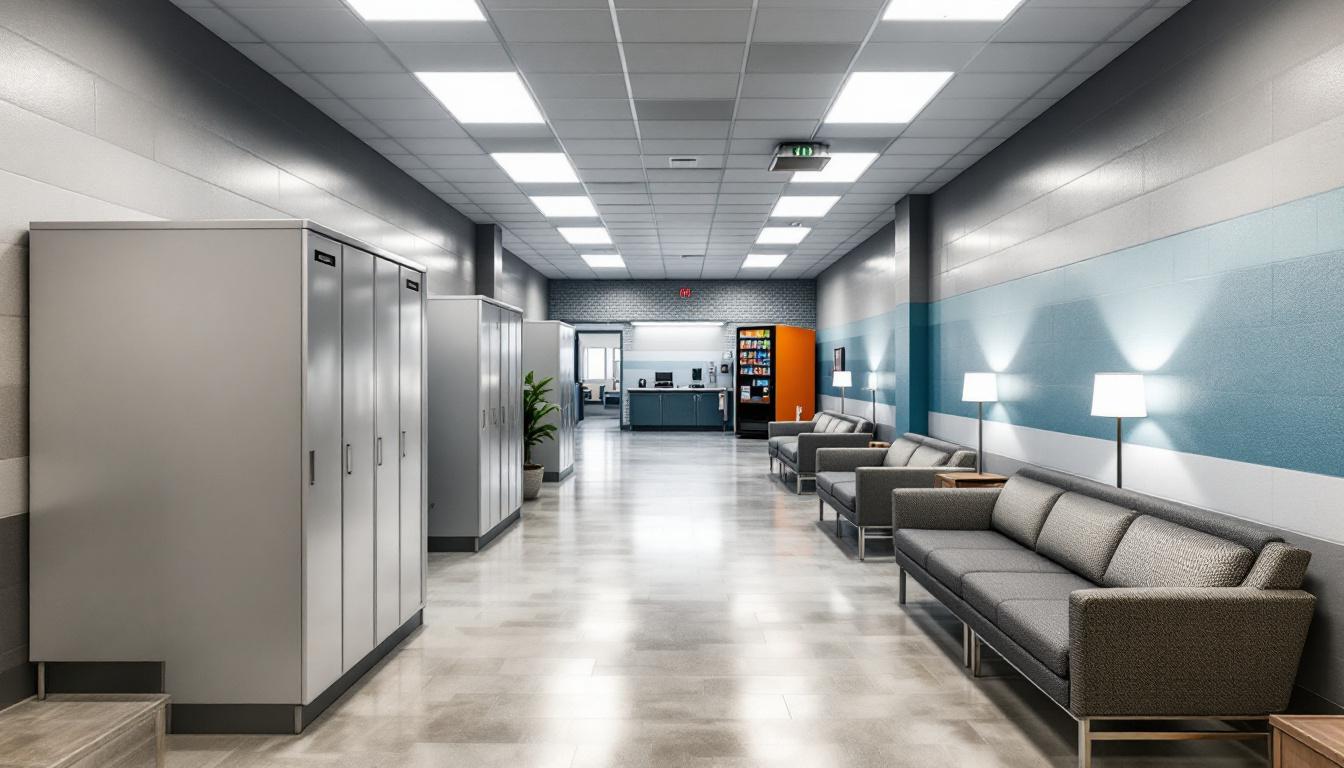 Visitation facilities and waiting area at Morehouse Parish Jail