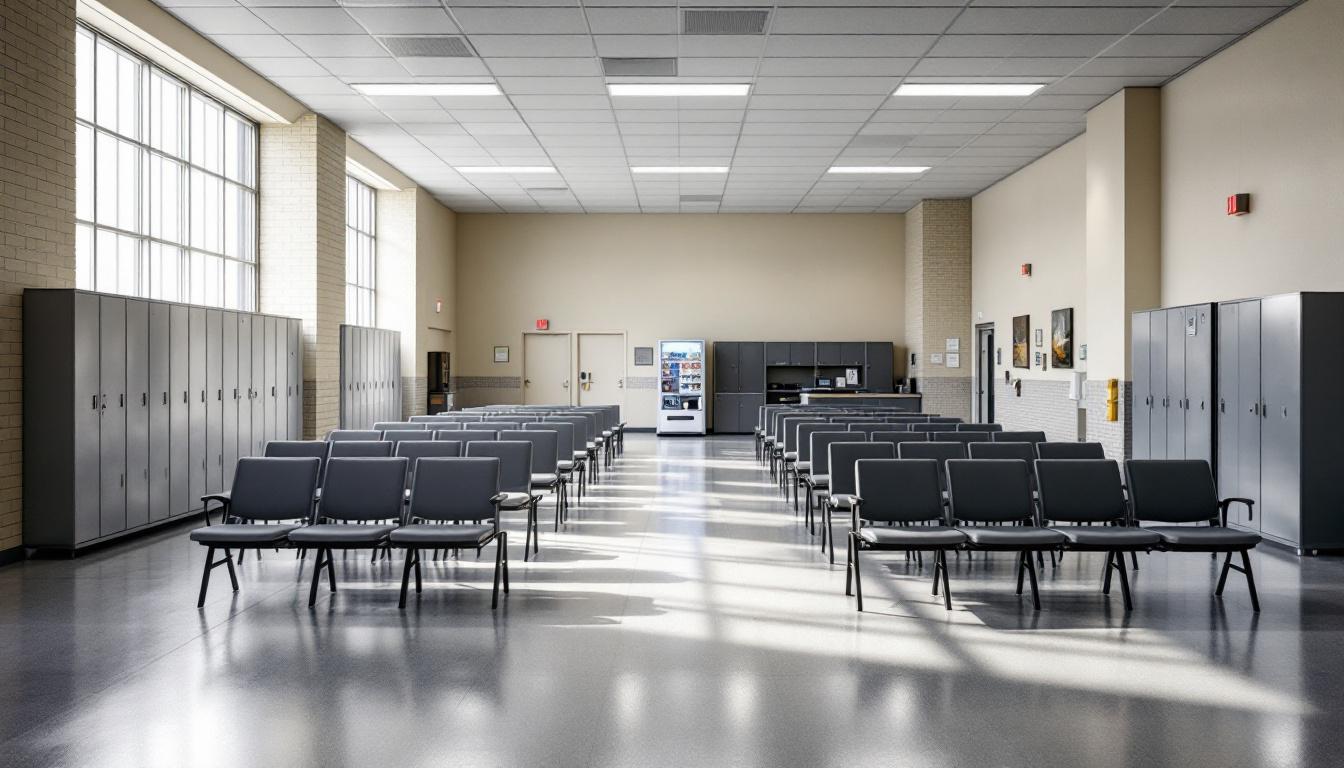 Visitation facilities and waiting area at Calcasieu Correctional Center