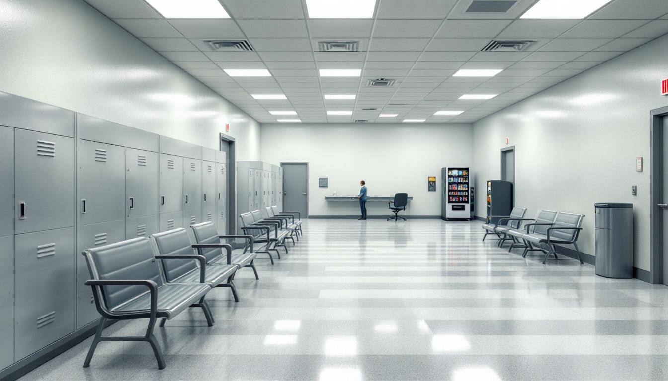 Visitation facilities and waiting area at Jefferson Parish Correctional