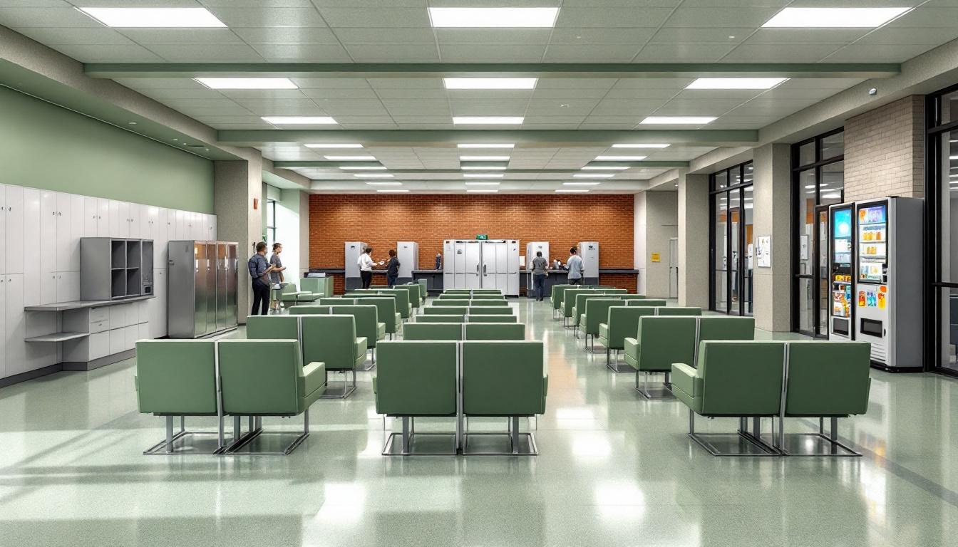 Visitation facilities and waiting area at Lasalle Correctional Center