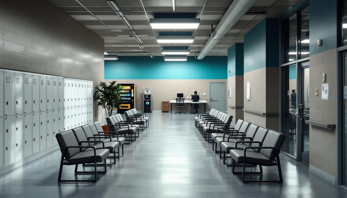 Visitation facilities and waiting area at Acadia Parish Jail
