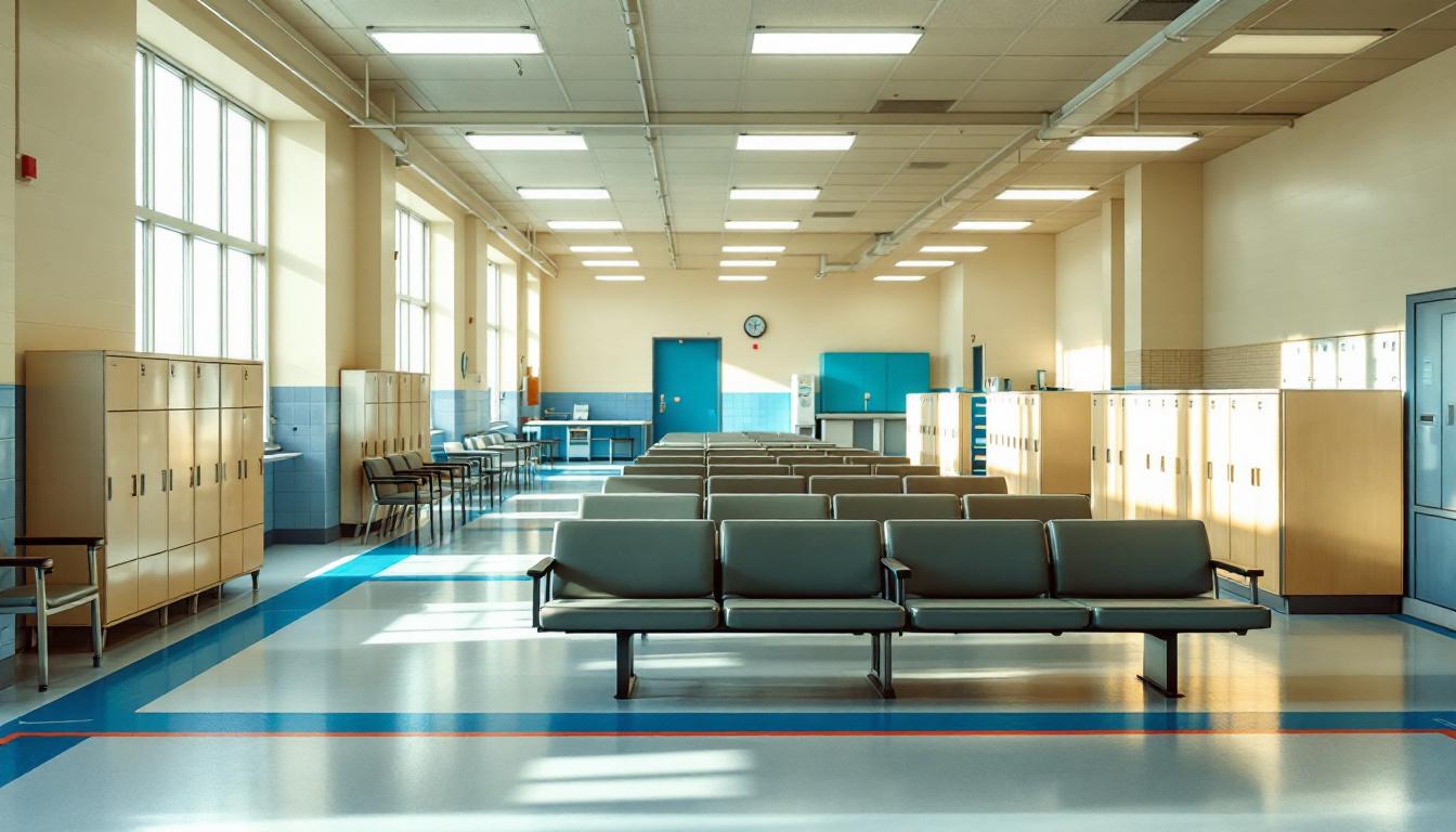 Visitation facilities and waiting area at Caddo Correctional Center