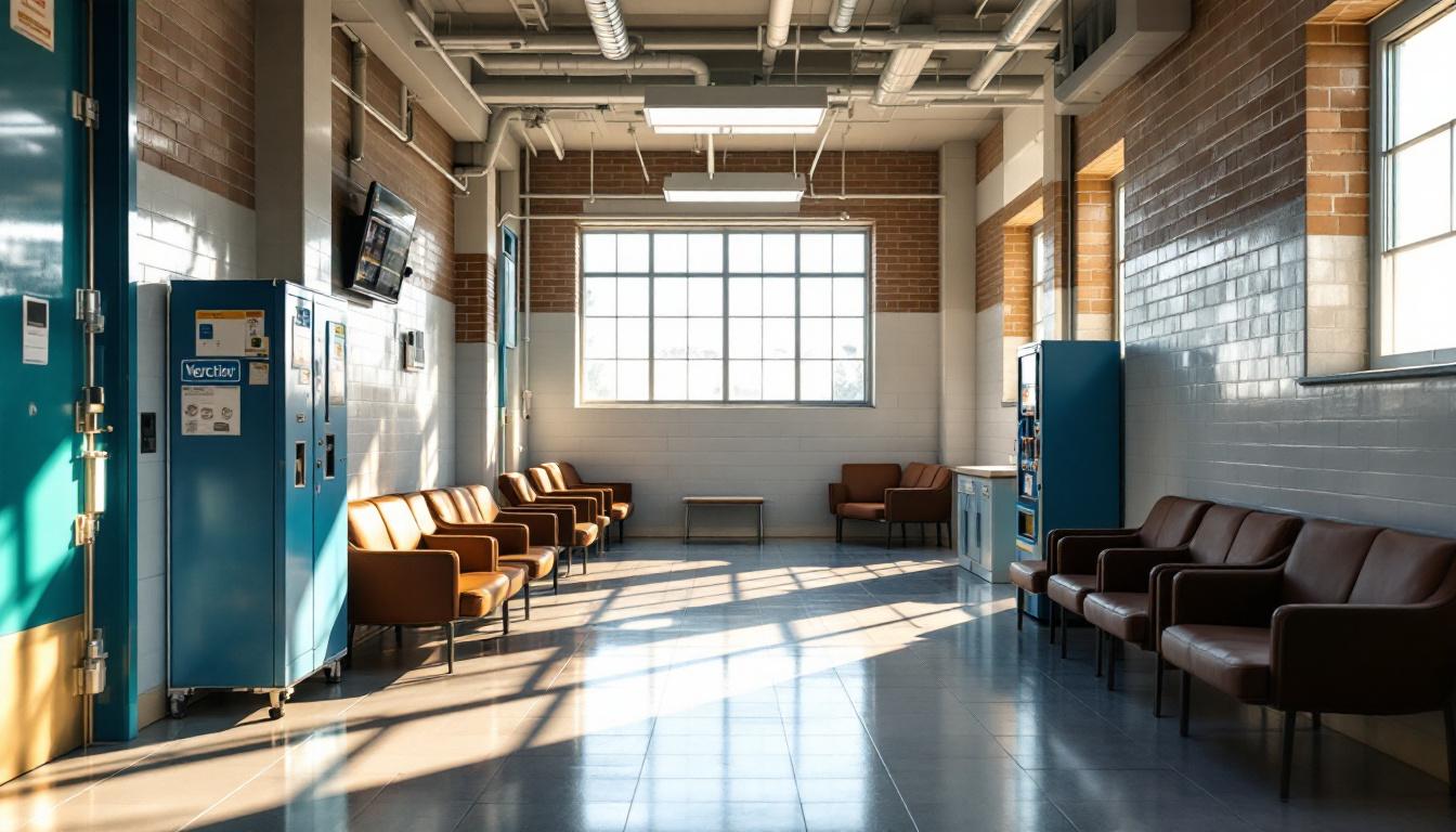 Visitation facilities and waiting area at Dixon Correctional Institute