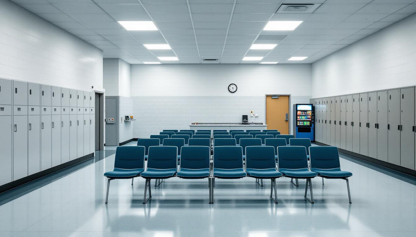 Visitation facilities and waiting area at Los Angeles County Sheriff Men's Central Jail