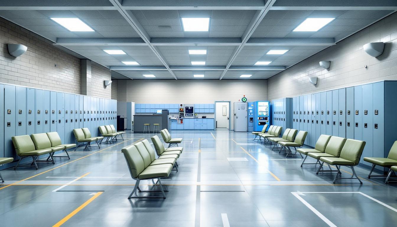 Visitation facilities and waiting area at Raymond Laborde Correctional Center