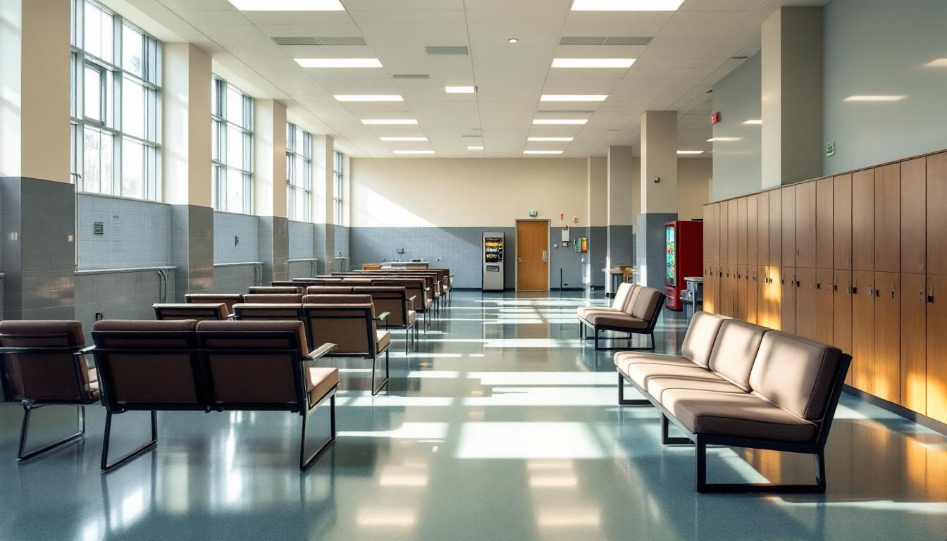 Visitation facilities and waiting area at Ascension Parish Jail