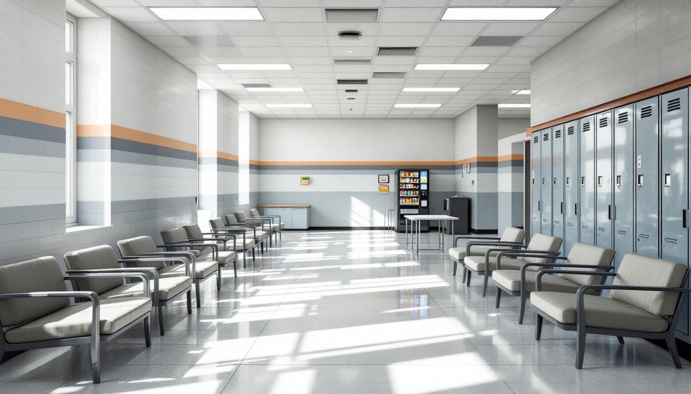 Visitation facilities and waiting area at South Dakota State Penitentiary