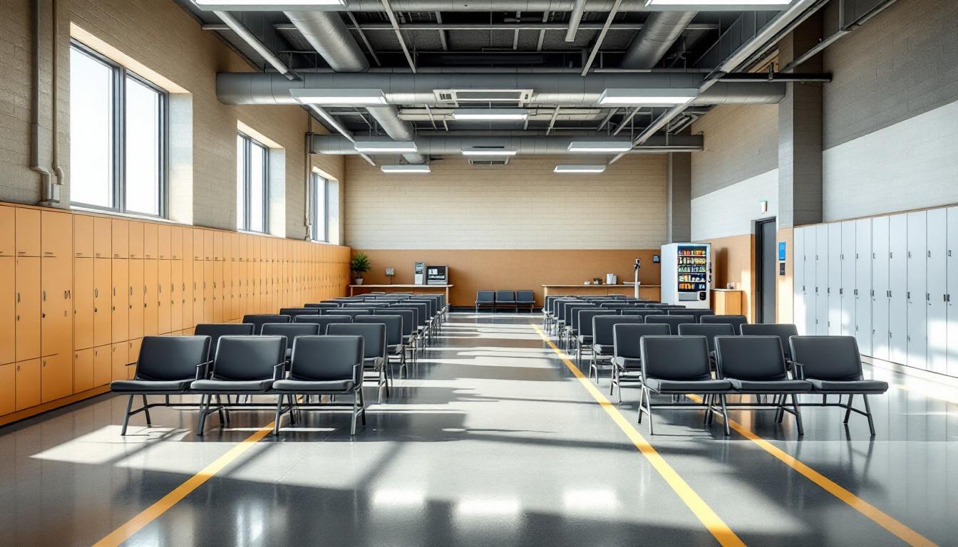Visitation facilities and waiting area at Cheshire County Department of Corrections