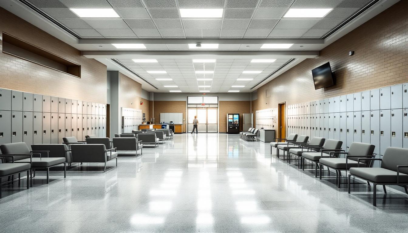 Visitation facilities and waiting area at New Hampshire State Prison for Men