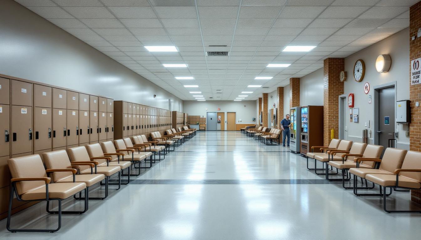 Visitation facilities and waiting area at Logan County Sheriff's Office and Detention Center