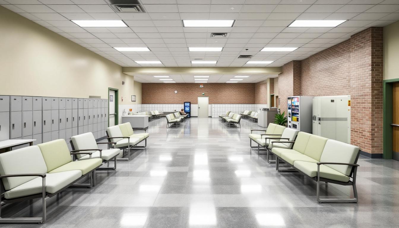 Visitation facilities and waiting area at Red Rock Correctional Center