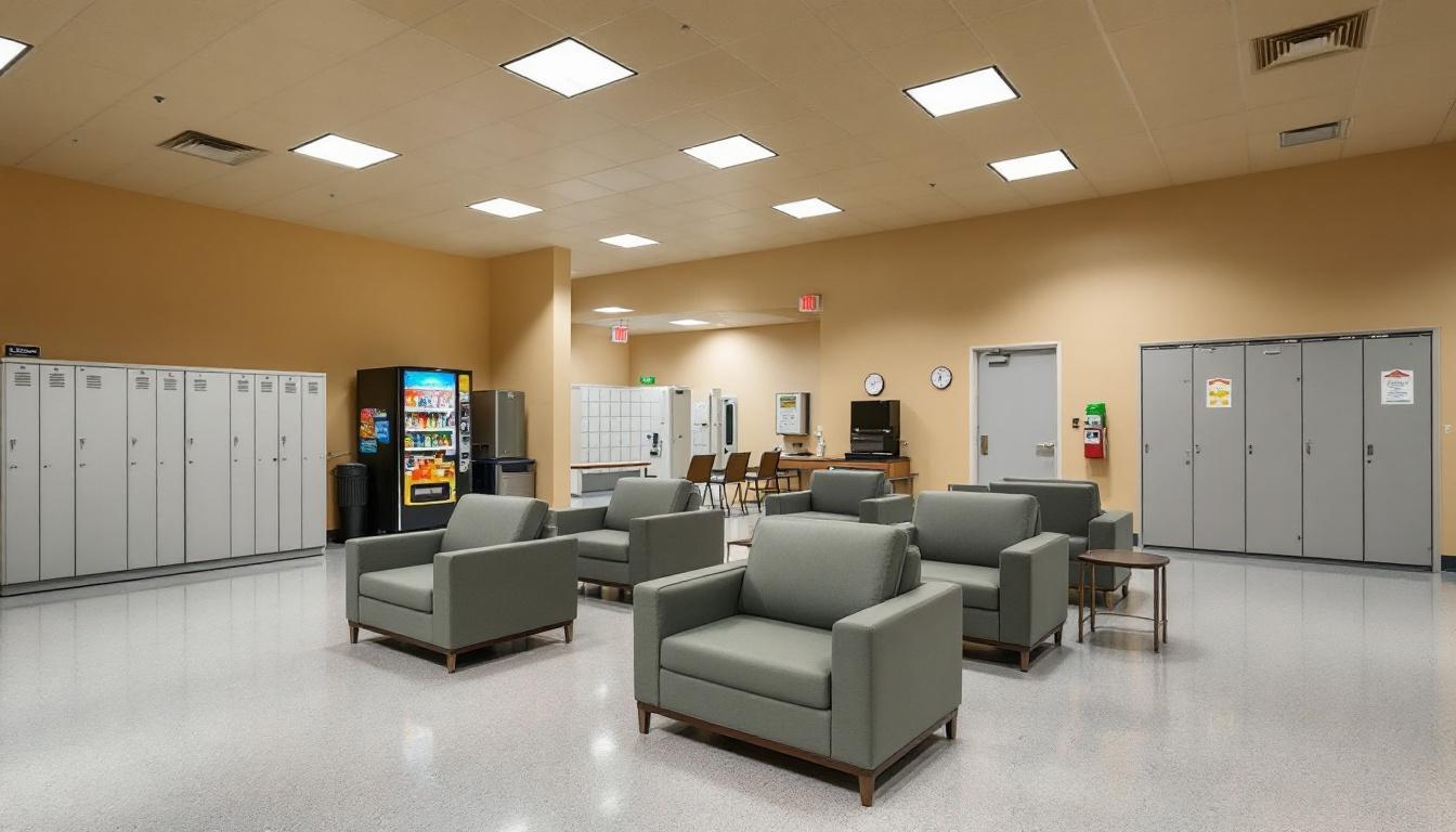 Visitation facilities and waiting area at Crawford County Jail