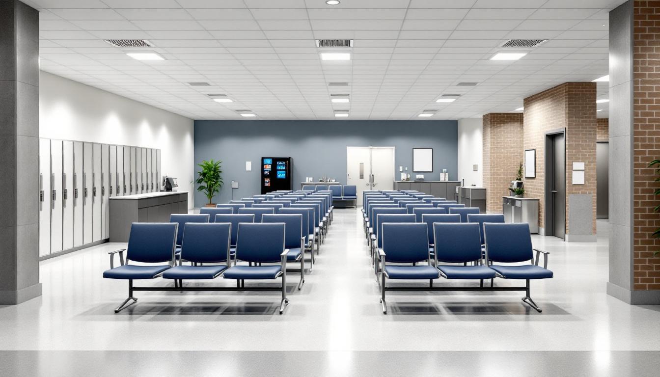 Visitation facilities and waiting area at Jefferson County Jail