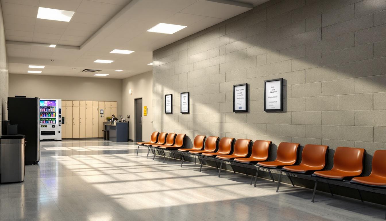 Visitation facilities and waiting area at North Central Regional Jail
