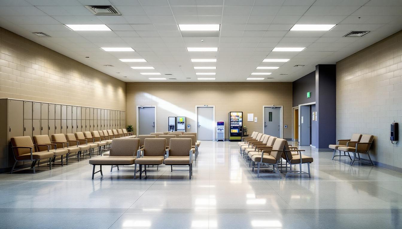 Visitation facilities and waiting area at King County Adult Detention
