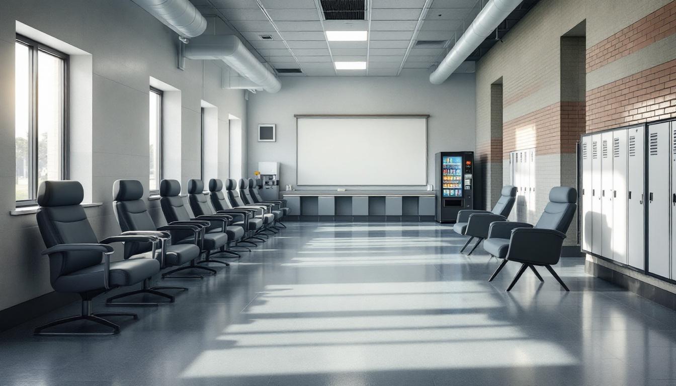 Visitation facilities and waiting area at Regional Justice Center