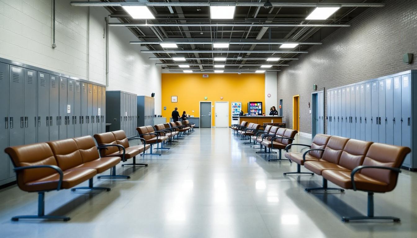 Visitation facilities and waiting area at King County Adult Detention