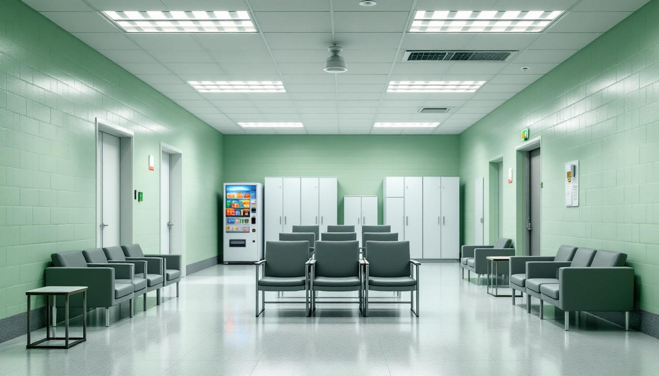 Visitation facilities and waiting area at Kent City Corrections Facility