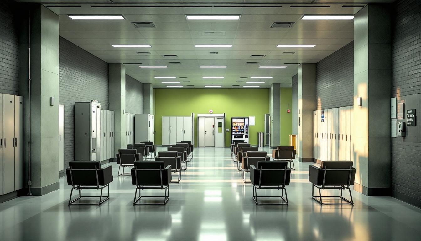 Visitation facilities and waiting area at Lewis County Jail