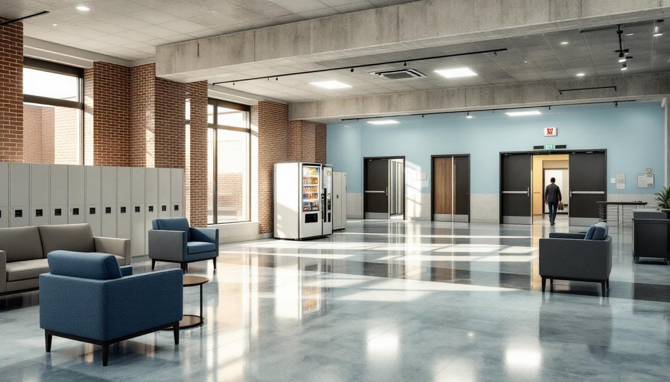 Visitation facilities and waiting area at Larch Corrections Center