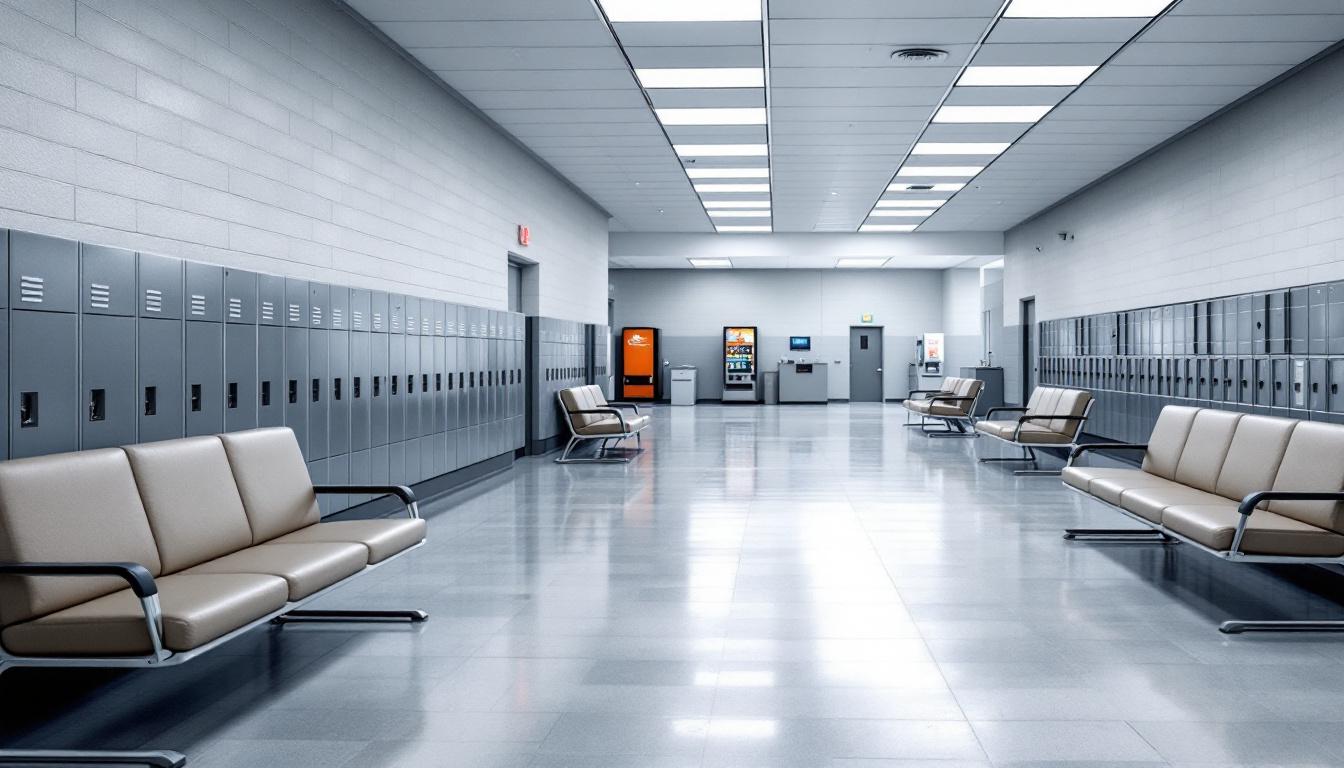 Visitation facilities and waiting area at Lincoln County Jail
