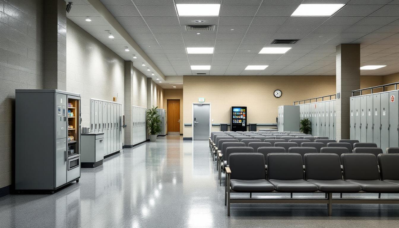 Visitation facilities and waiting area at Coffee Creek Correctional Facility