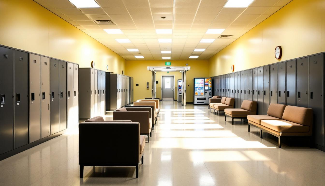 Visitation area at Northeast Regional Corrections Center