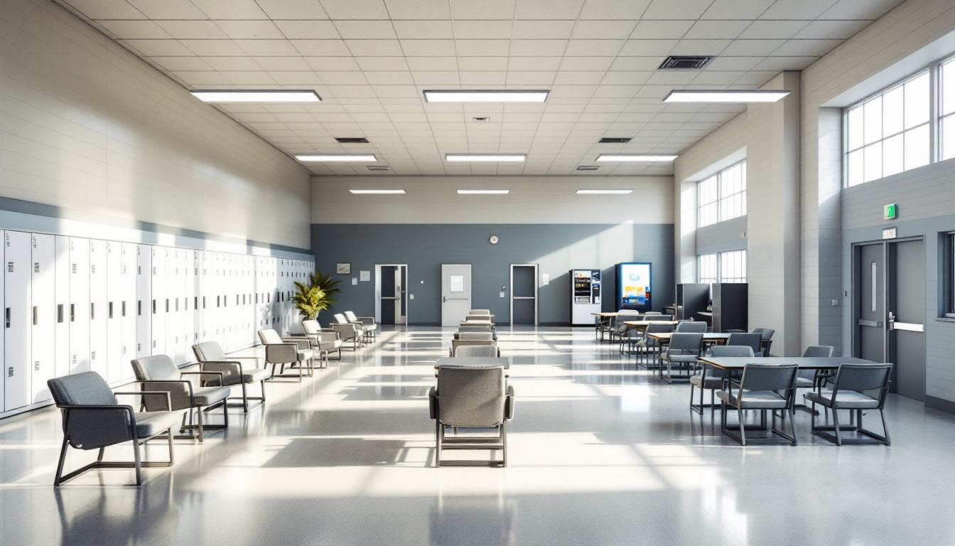 Visitation facilities and waiting area at Minnesota Correctional Facility-Oak Park Heights