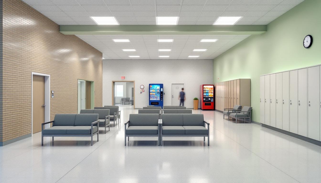 Visitation facilities and waiting area at Pine County Jail