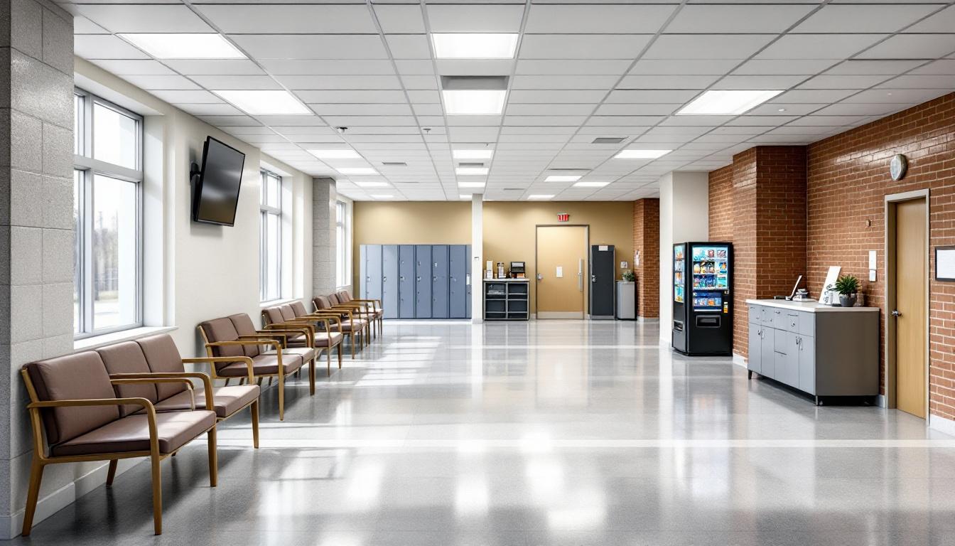 Visitation facilities and waiting area at Ramsey County Correctional Facility