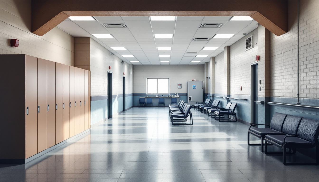 Visitation facilities and waiting area at Clarinda Correctional Facility