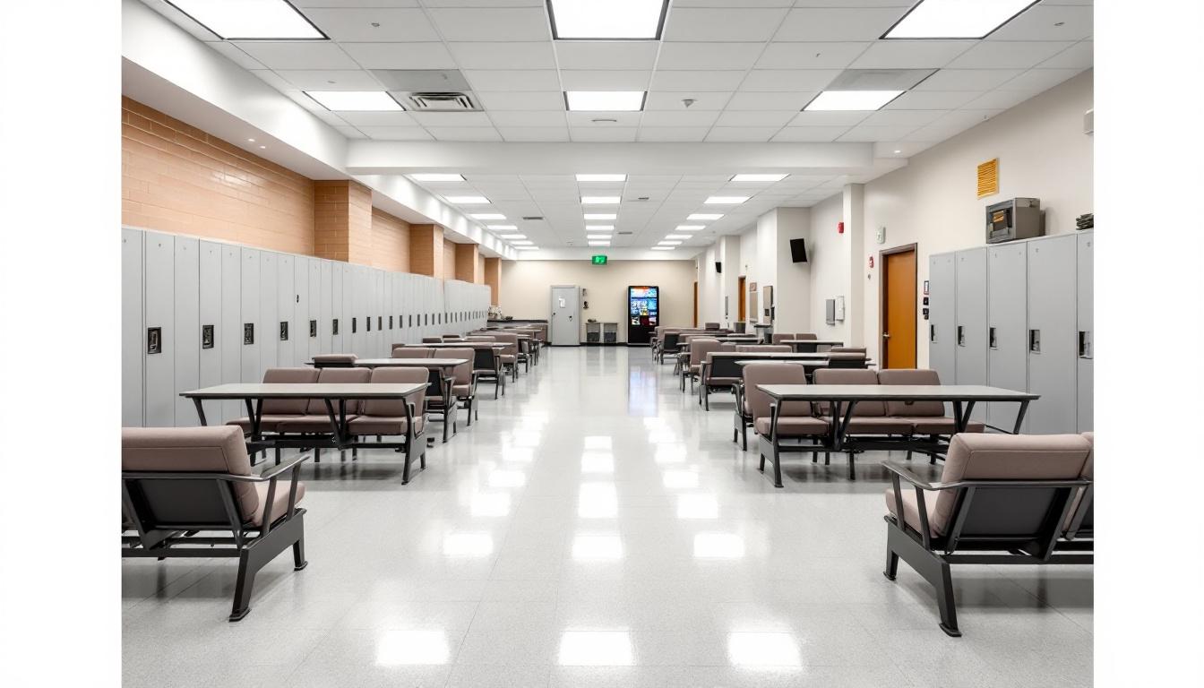 Visitation facilities and waiting area at Linn County Correctional Center