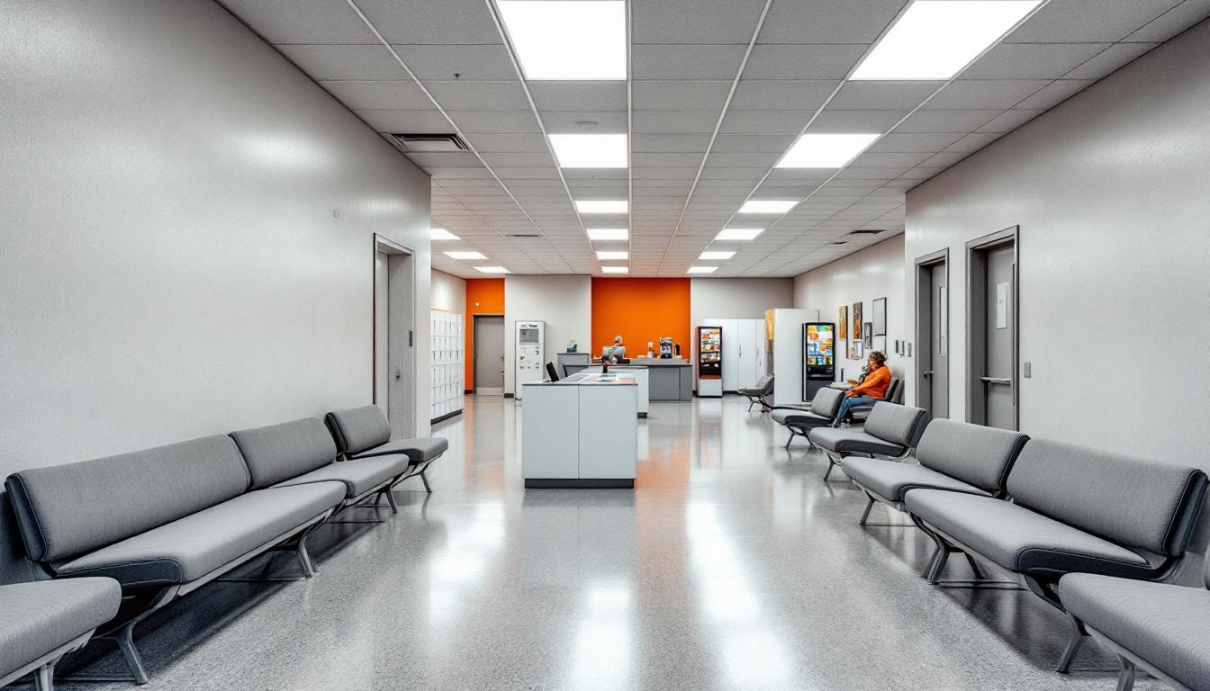 Visitation facilities and waiting area at Polk County Jail