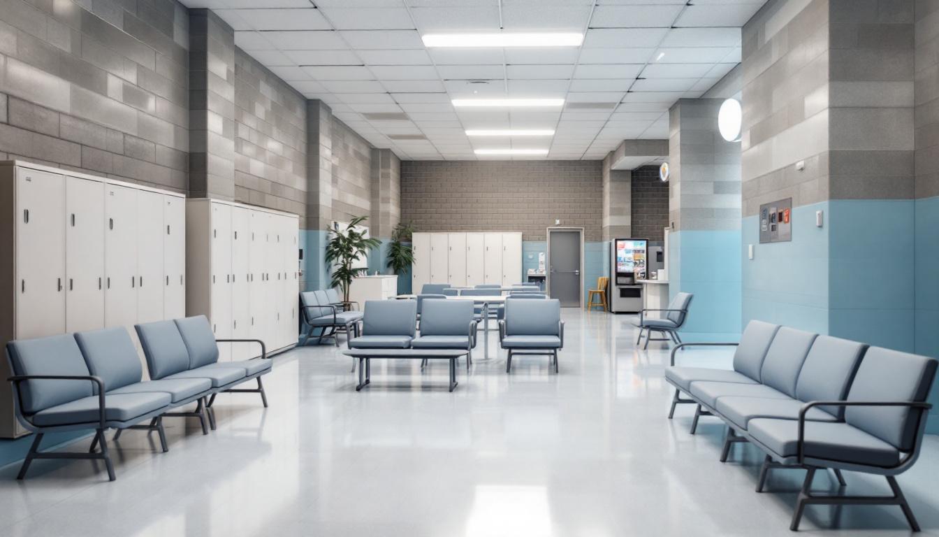 Visitation facilities and waiting area at Iowa Medical Classification Center Correctional Facility