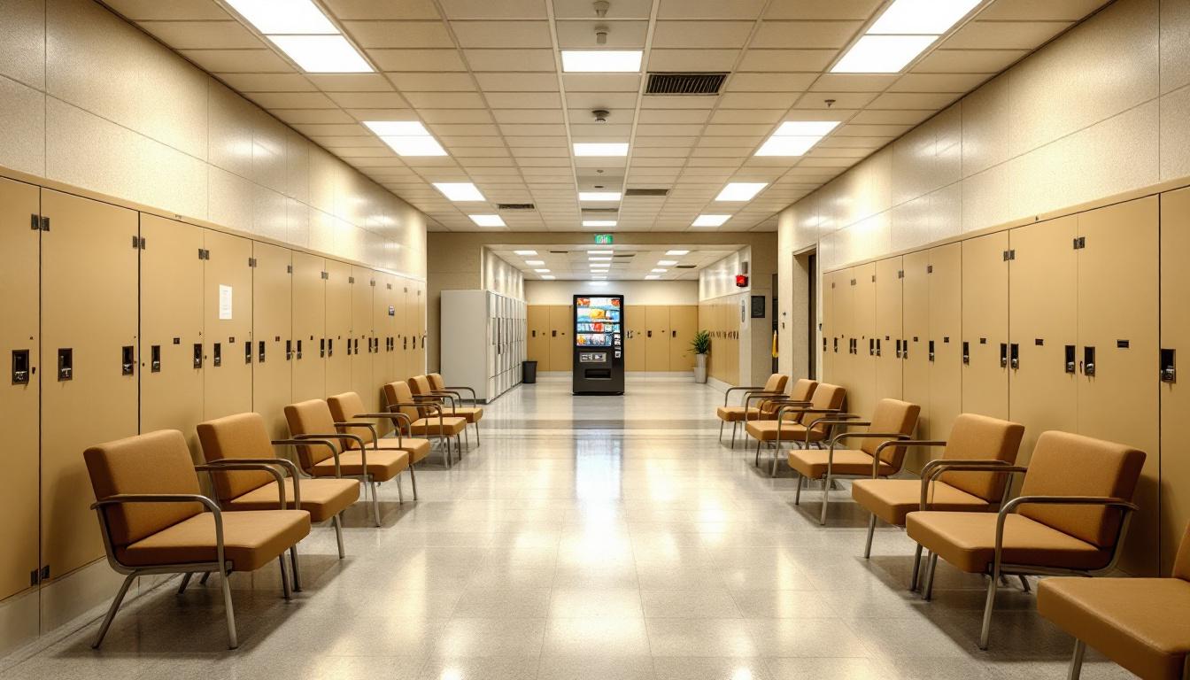 Visitation facilities and waiting area at Muscatine County Jail Administration