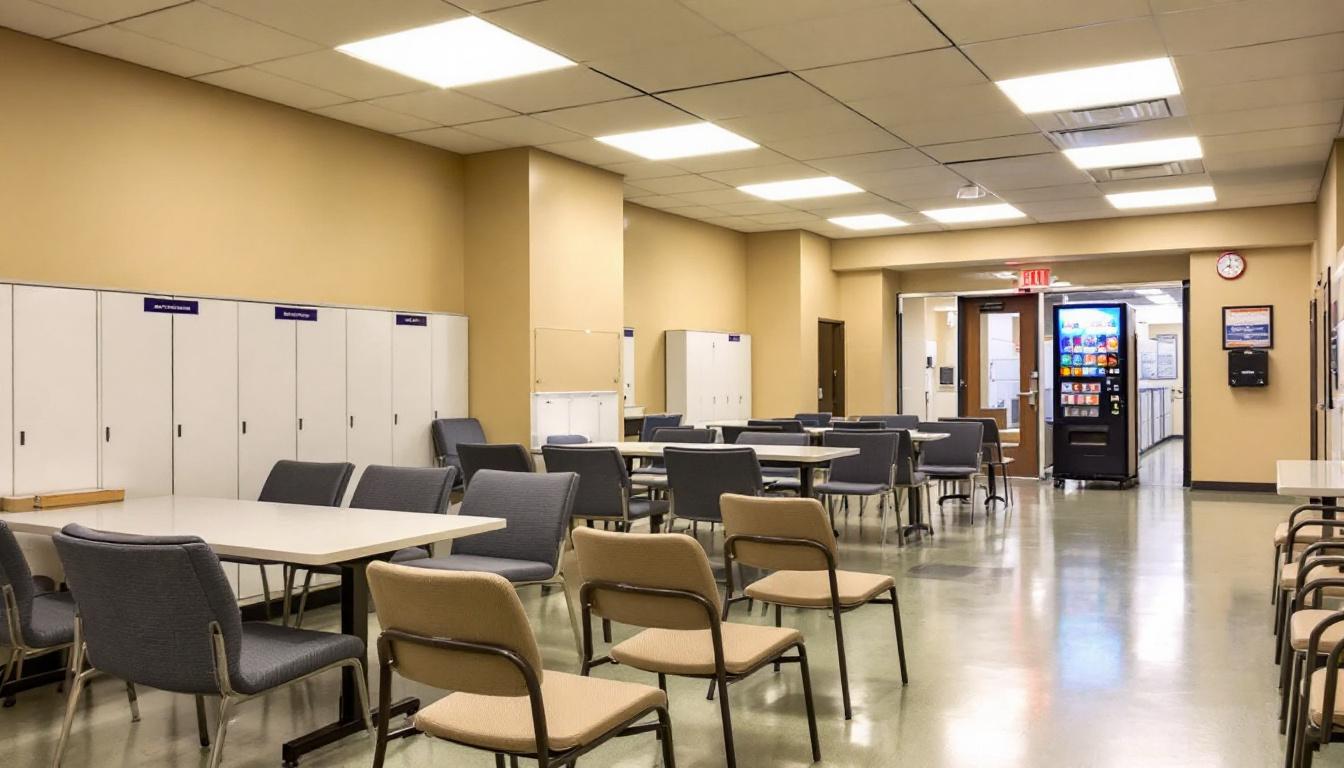 Visitation facilities and waiting area at North Central Correctional Complex