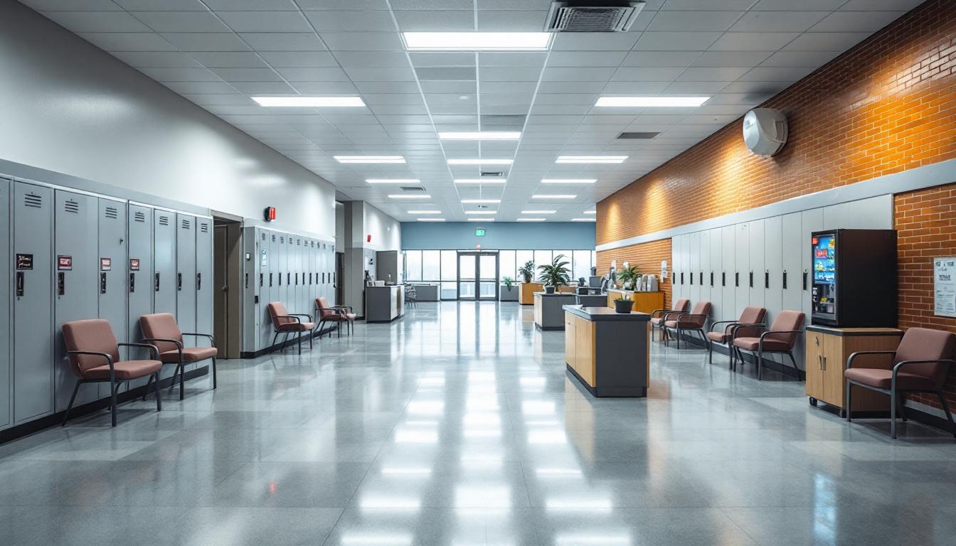 Visitation facilities and waiting area at Redgranite Correctional Institute