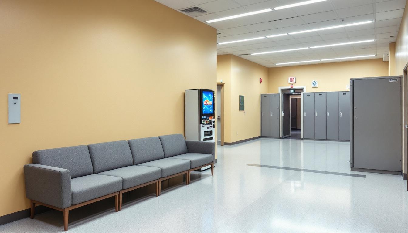 Visitation facilities and waiting area at Dunn County Jail