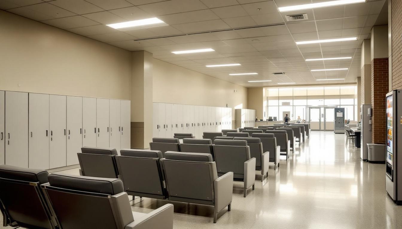 Visitation facilities and waiting area at Waupun Correctional Institution