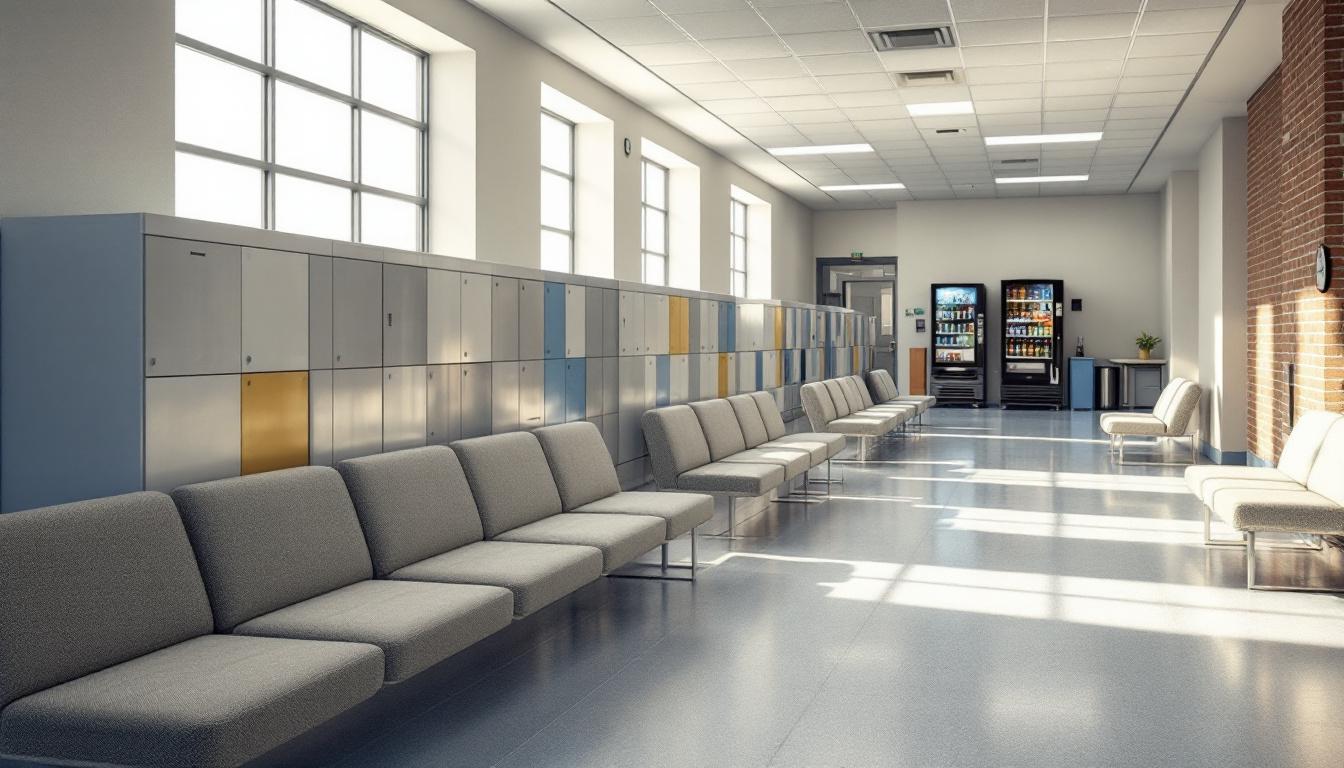 Visitation facilities and waiting area at Kettle Moraine Correctional Institution
