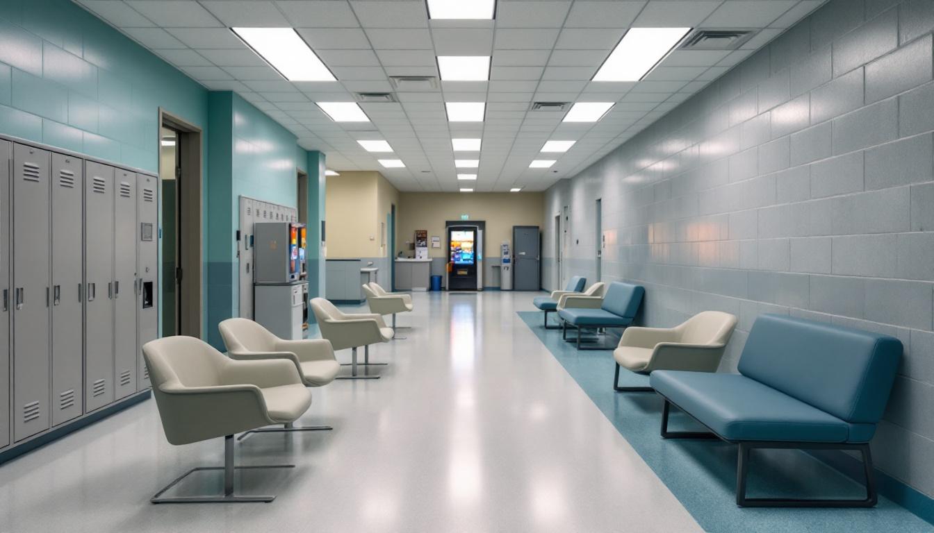 Visitation facilities and waiting area at Kenosha County Detention Center