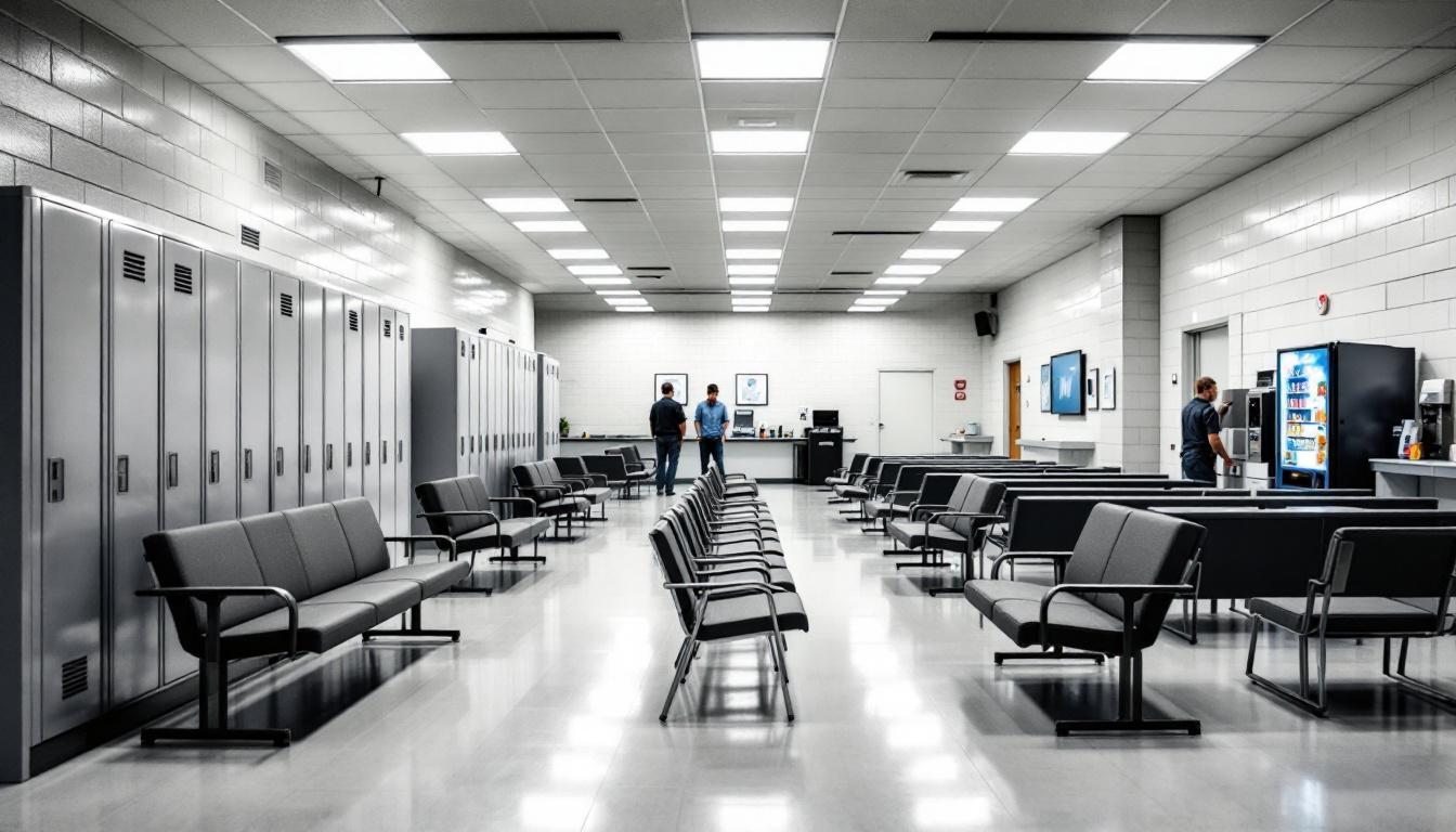 Visitation facilities and waiting area at Fox Lake Correctional Institution