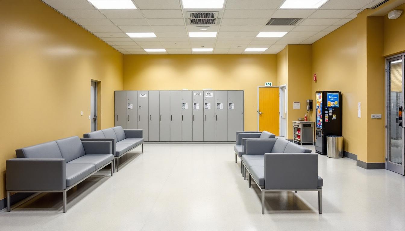 Visitation facilities and waiting area at Eau Claire County Jail