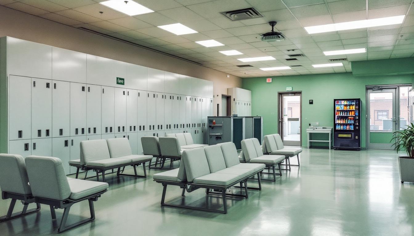 Visitation facilities and waiting area at Prairie Du Chien Correctional Institution