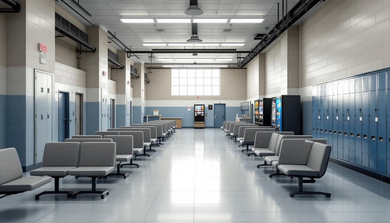 Visitation facilities and waiting area at Milwaukee Secure Detention Facility